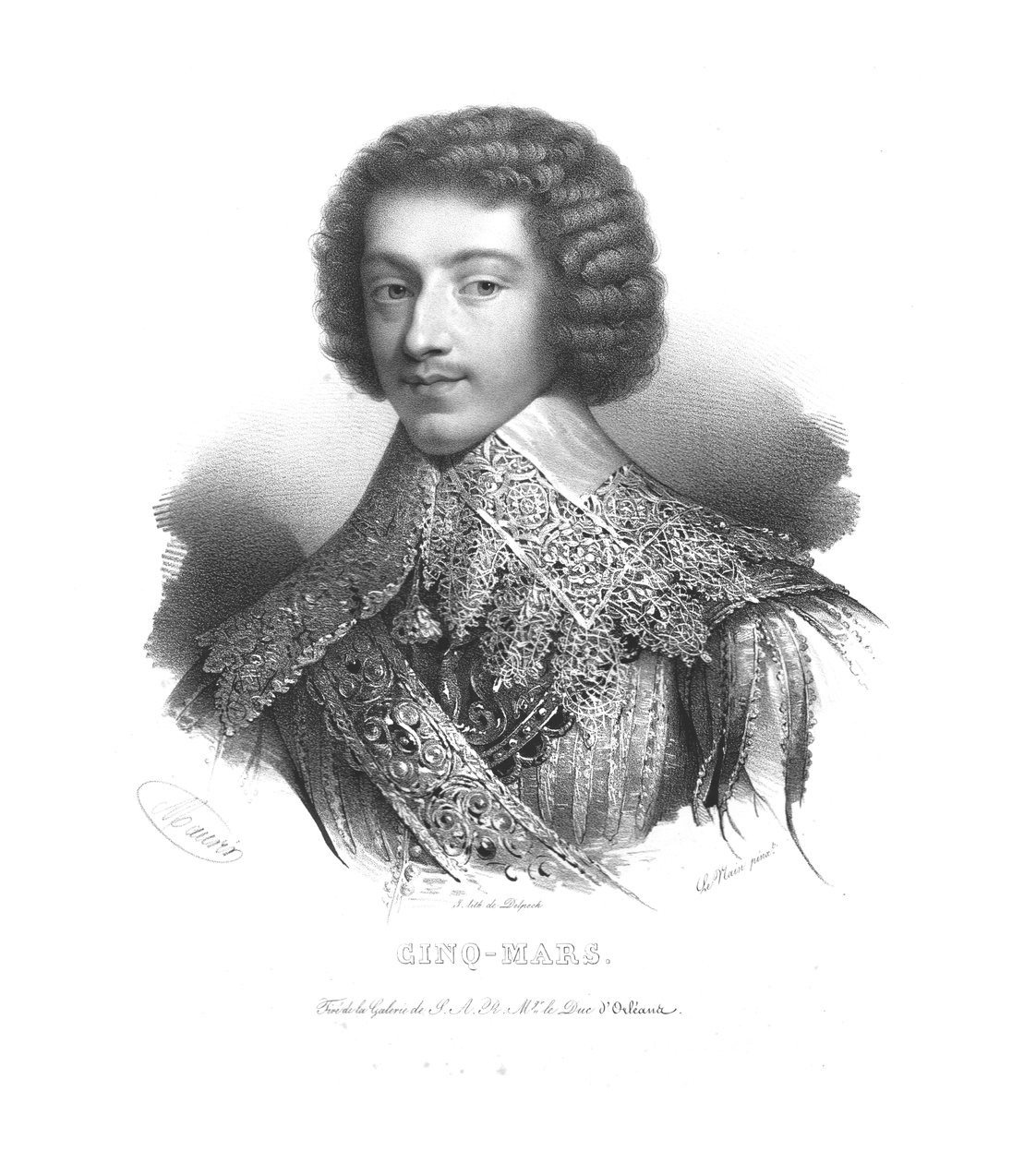Henri Coiffier de Ruzé, markis av Cinq-Mars, c1820-årene. av Maurin