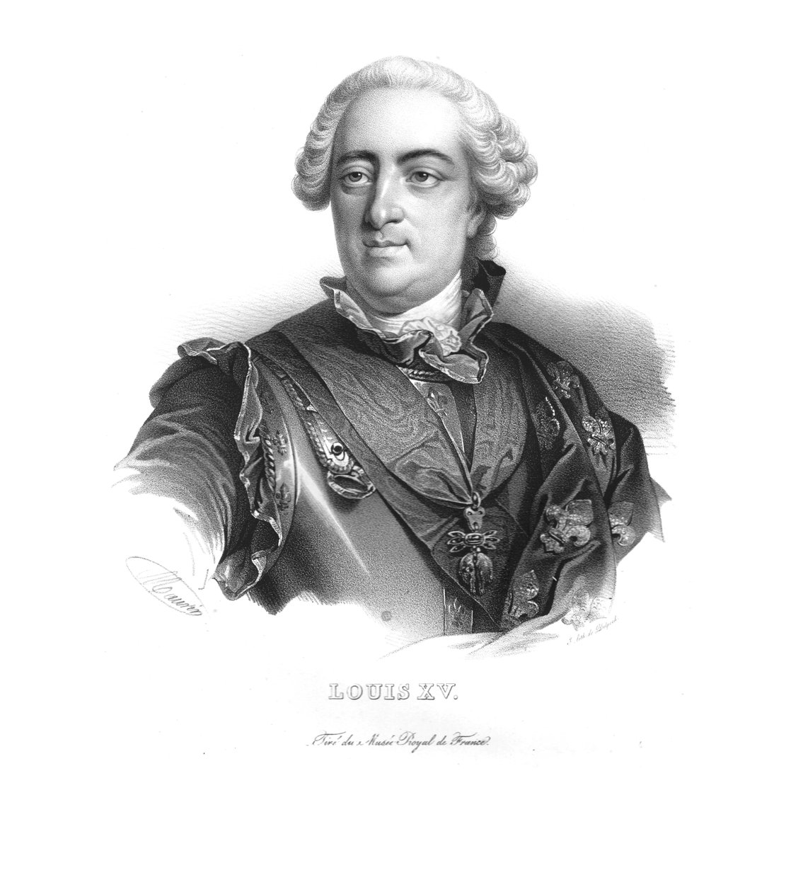 Ludvig XV, konge av Frankrike, c1820-årene. av Maurin