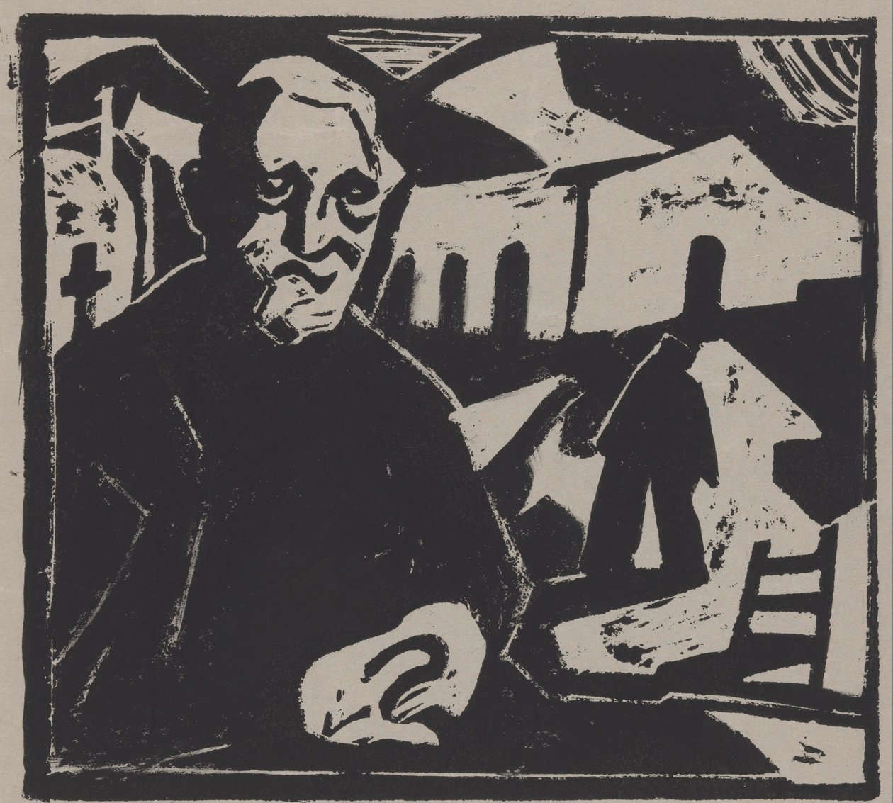 sittende mann av Maurits de Groot (signed by artist)