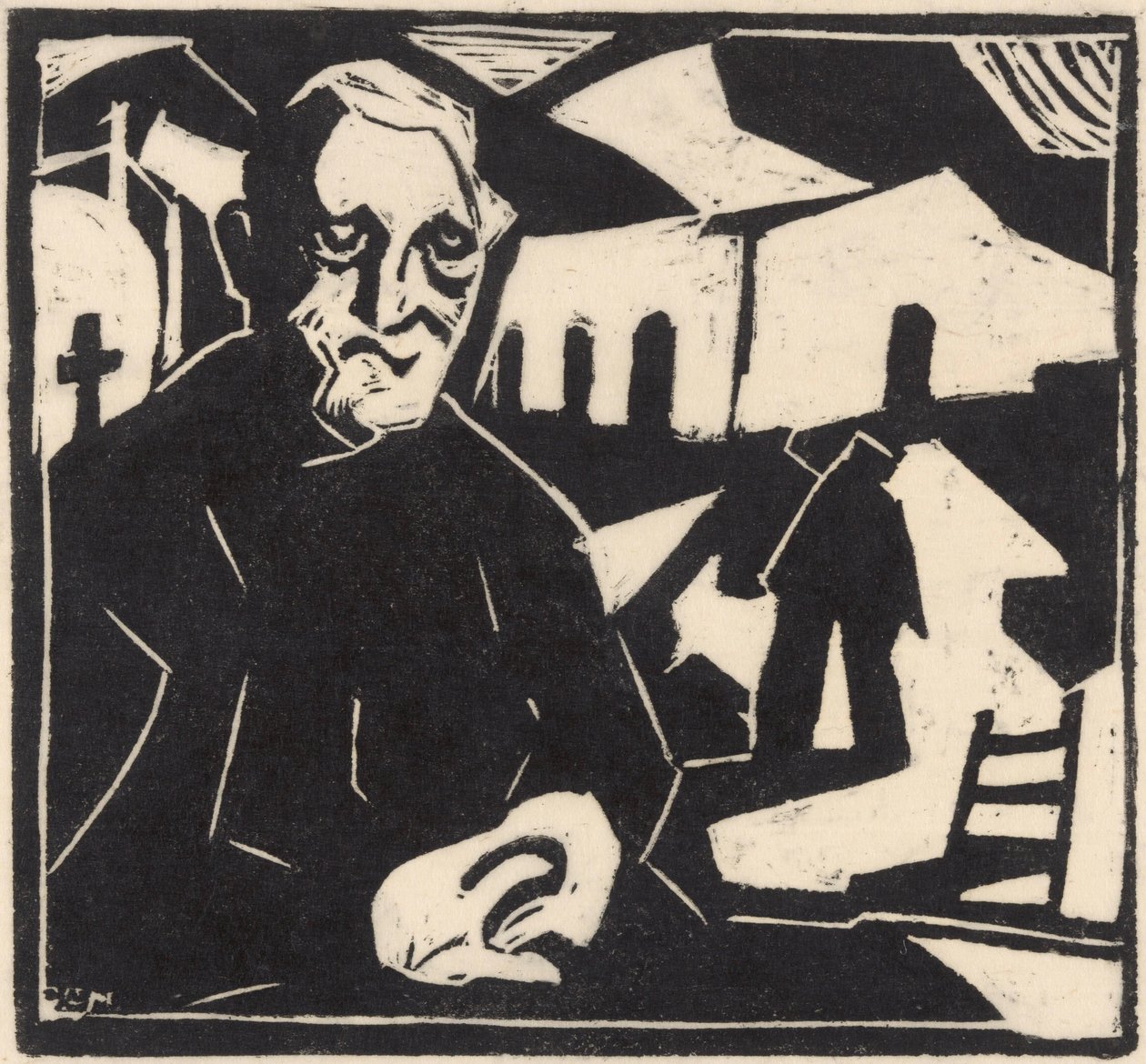 sittende mann av Maurits de Groot (signed by artist)