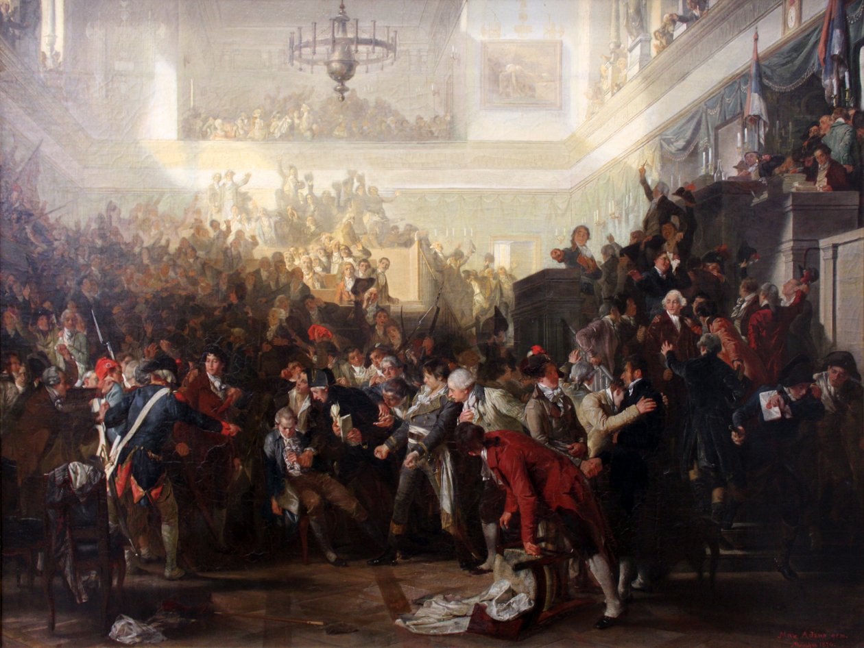 Robespierres fall i den nasjonale konferansen 27. juli 1794 av Max Adamo