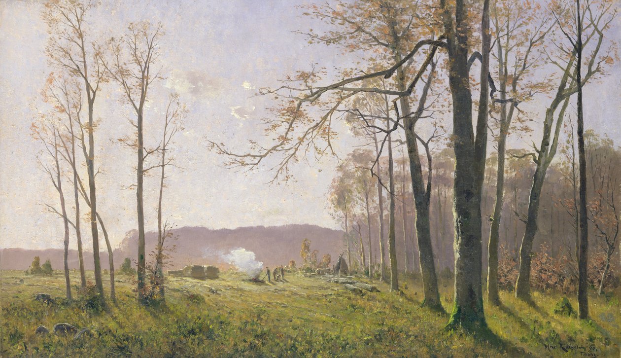En lysning i en høstskog, 1890 av Max Kuchel