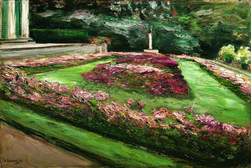 Blomsterrasse i Wannsee -hagen av Max Liebermann