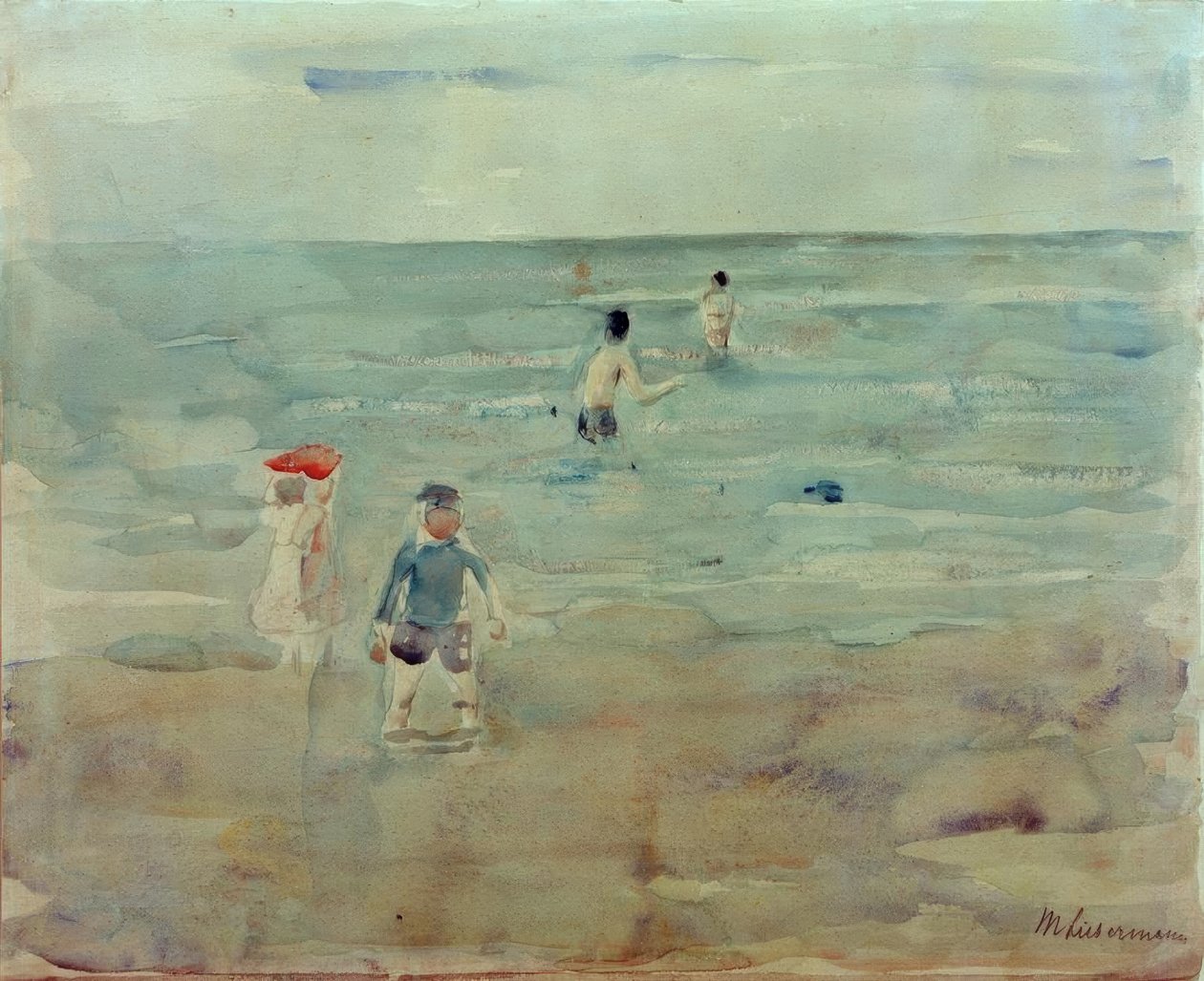 Gutter som bader i sjøen av Max Liebermann