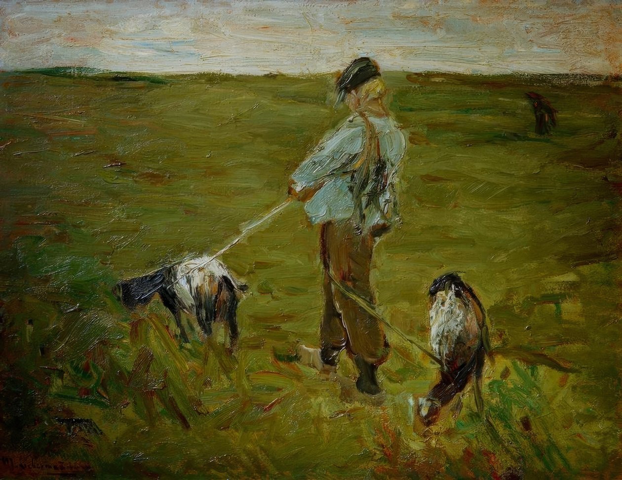 Gutt med geiter av Max Liebermann