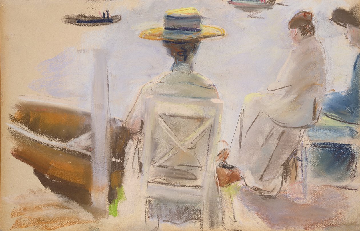 Ladies at the Embankment (pastell på papir) av Max Liebermann