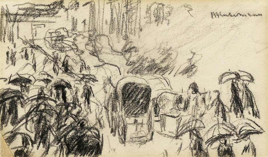 Under lindetrærne i regnet av Max Liebermann