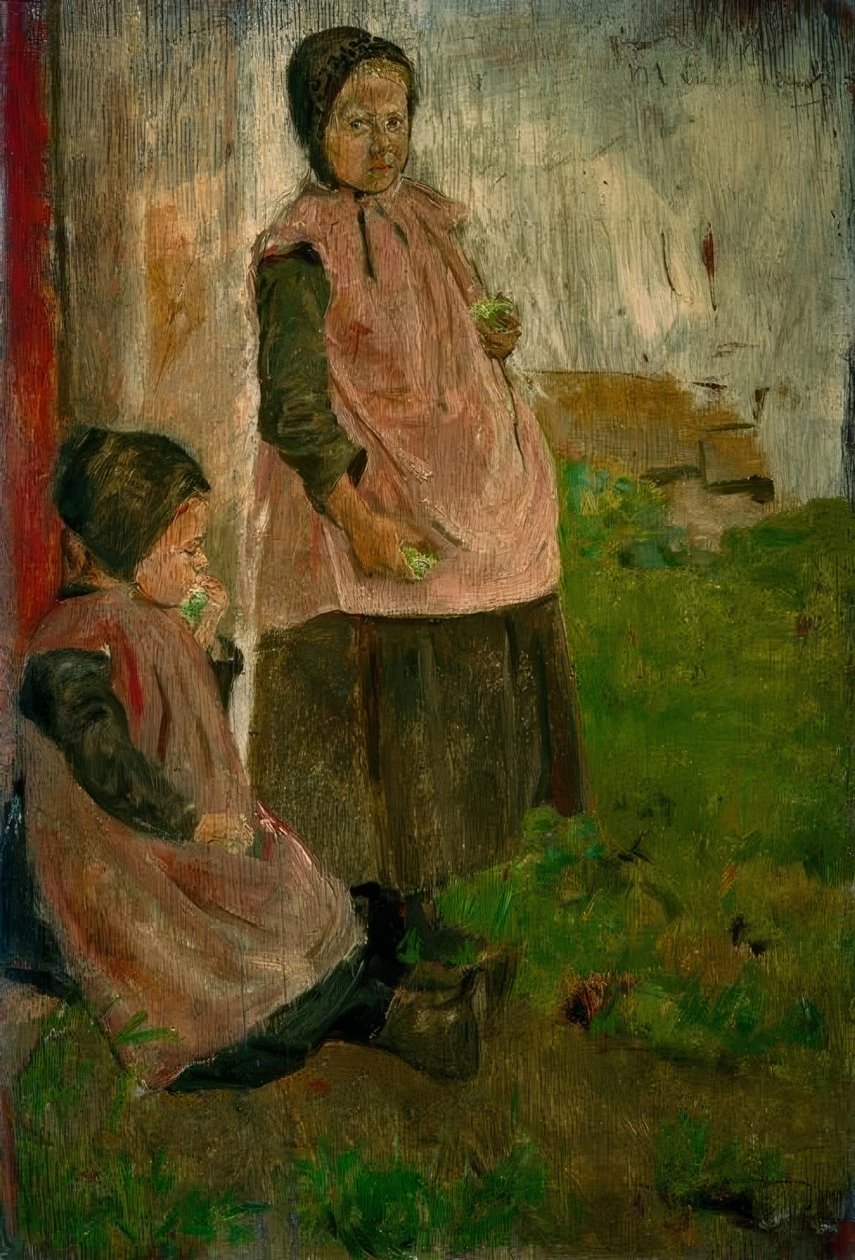 To jenter spiser eple av Max Liebermann