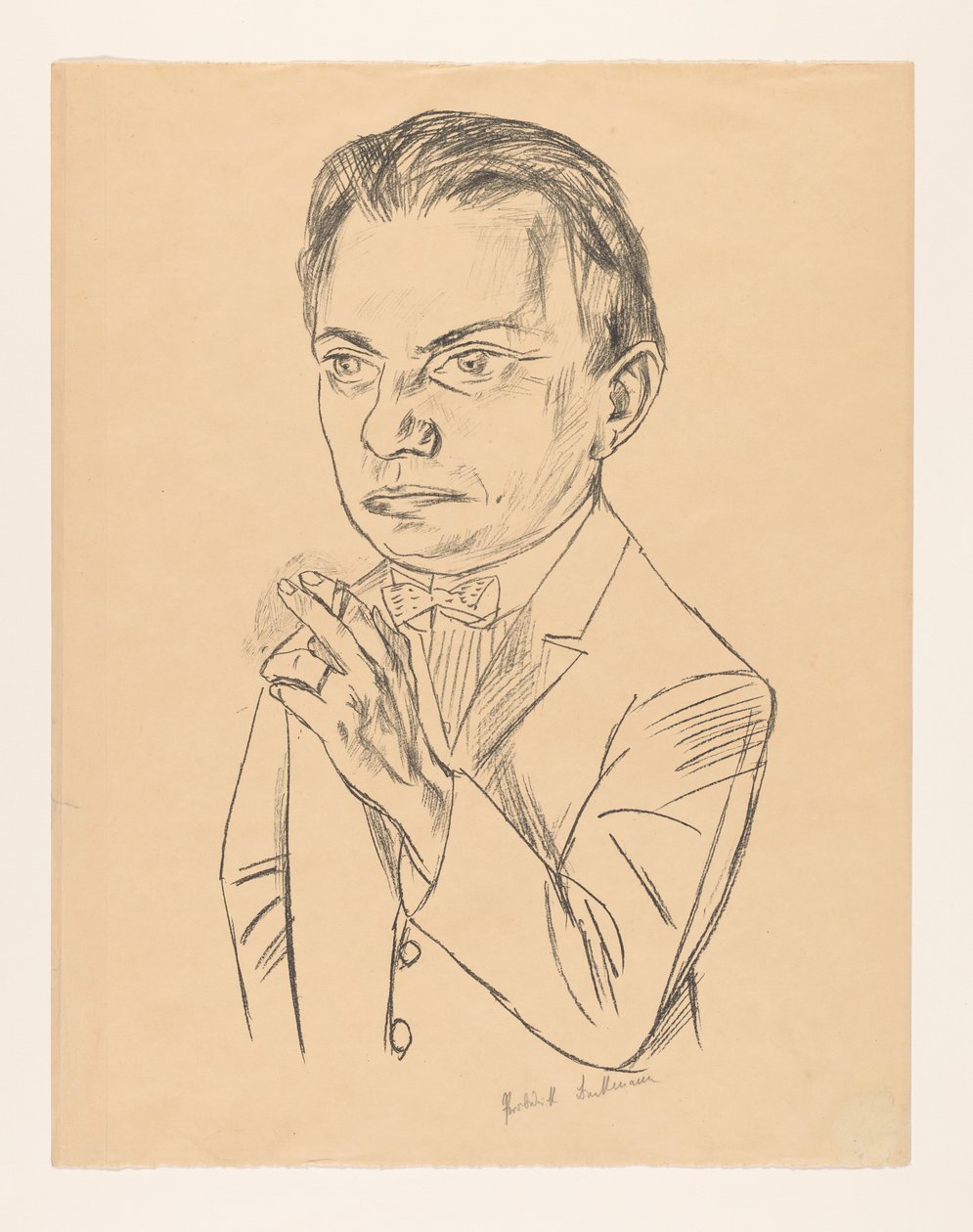 Selvportrett med sigarett av Max Beckmann (signed by artist)