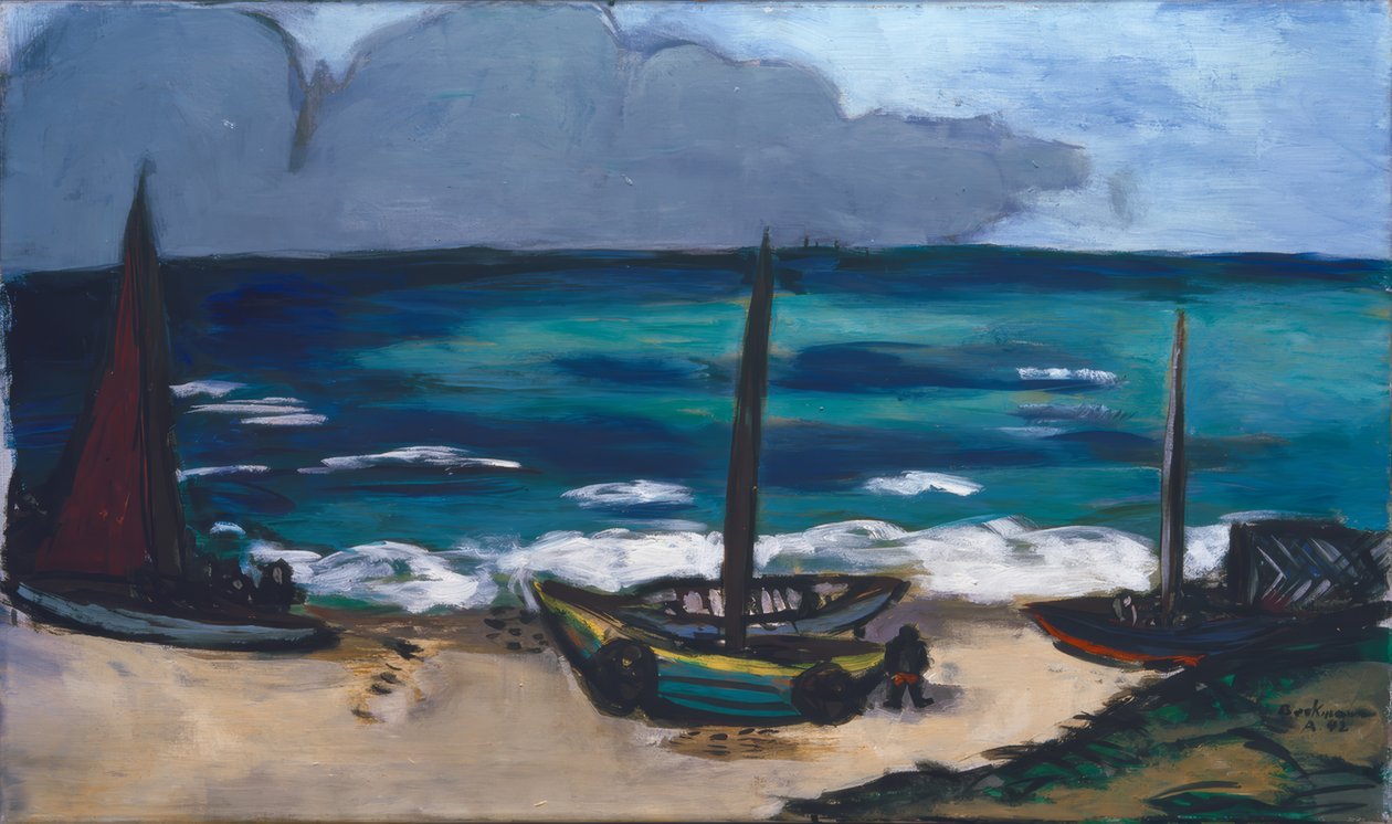 Nærmer seg tordenvær ved sjøen av Max Beckmann