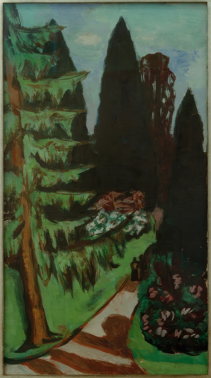 Eyckenstein-Zypressen av Max Beckmann