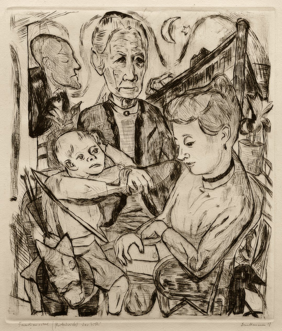Familiescene av Max Beckmann