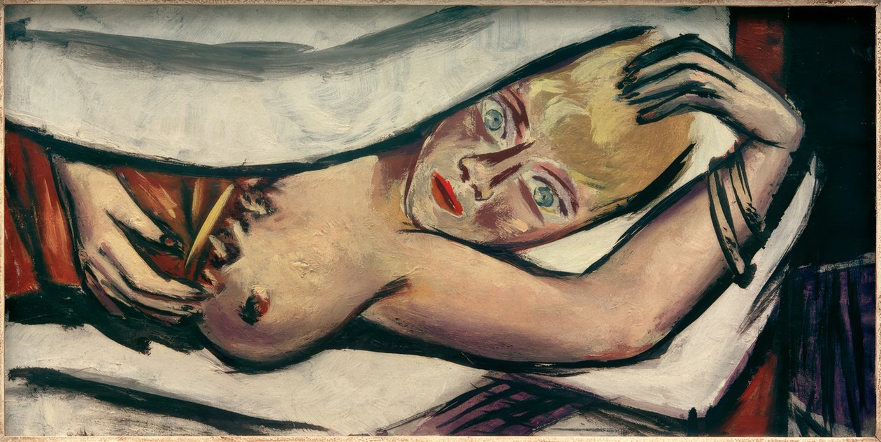 Kvinne i sengen av Max Beckmann
