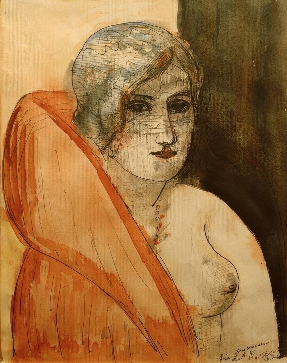 Kvinne i pels av Max Beckmann