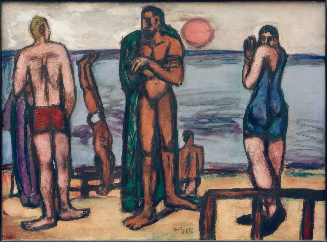 Lite bilde med badende av Max Beckmann