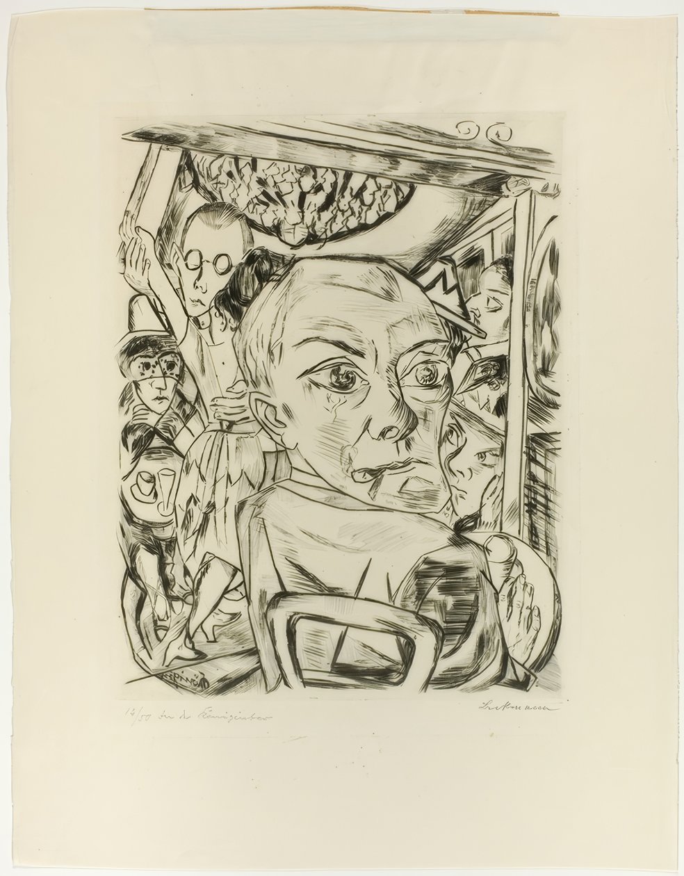 Queen Bar (selvportrett) av Max Beckmann