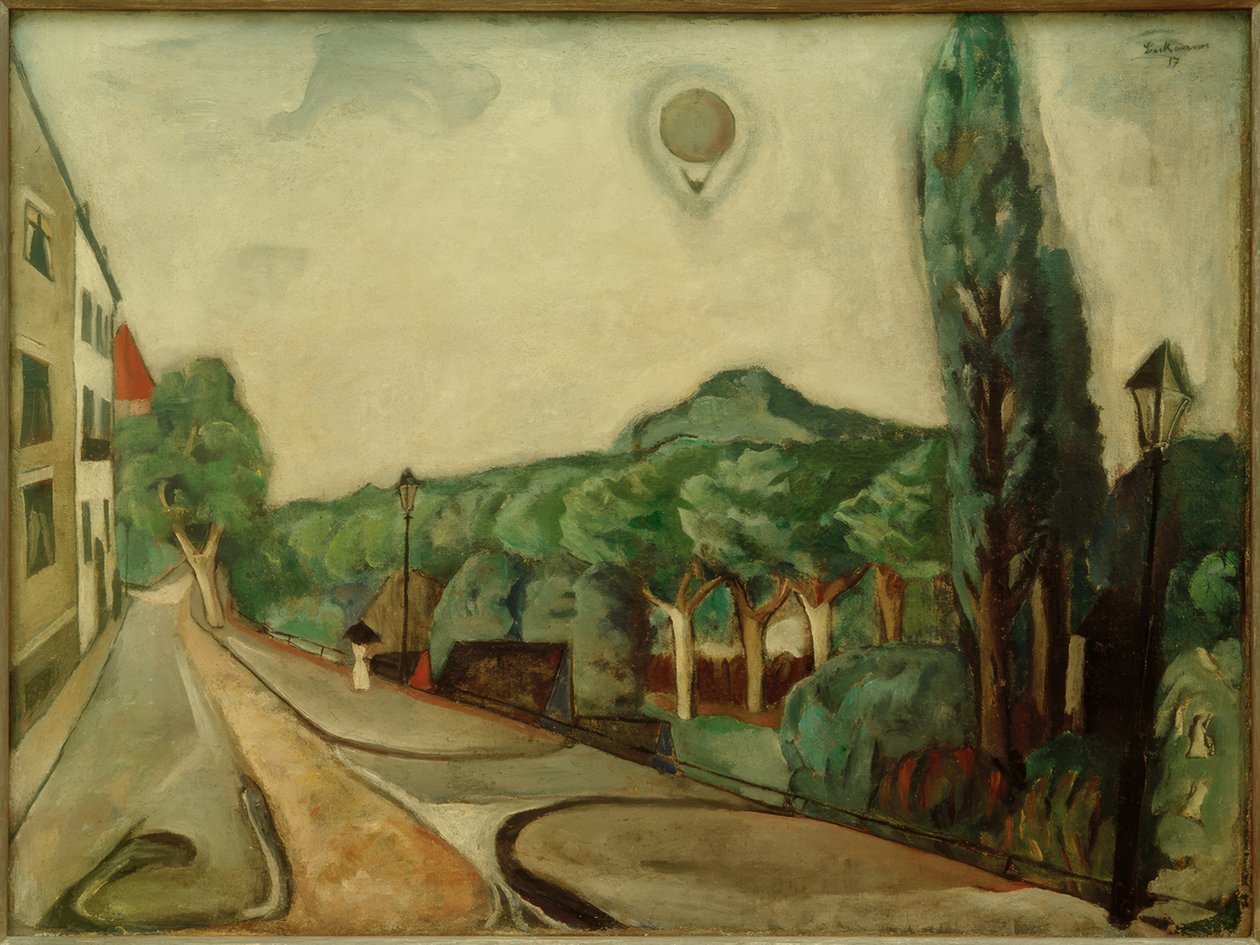 Landskap med en ballong av Max Beckmann