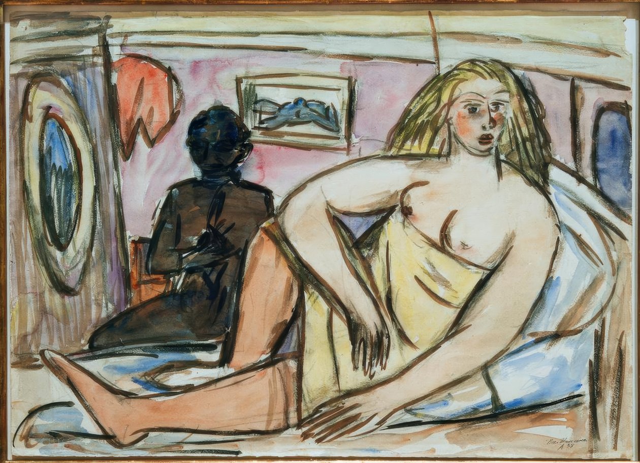 Kvinne liggende av Max Beckmann
