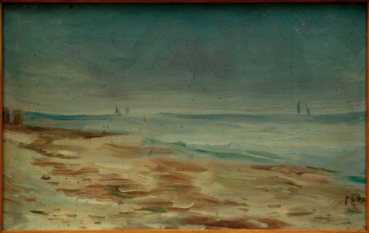 Sjøstrand, brun og grå av Max Beckmann