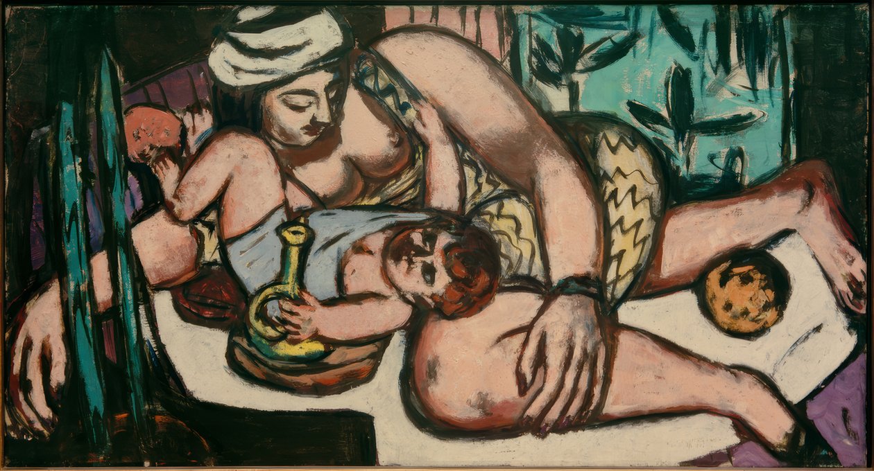 Mor med lekende barn av Max Beckmann