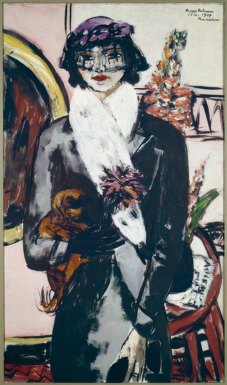 Quappi med hvit pels av Max Beckmann