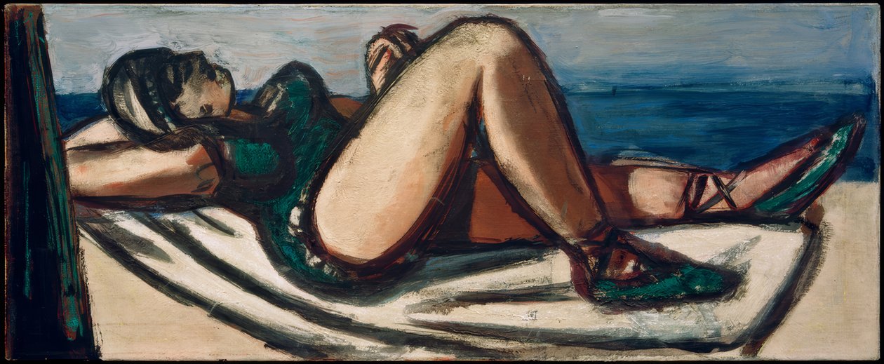 Sover på stranden av Max Beckmann