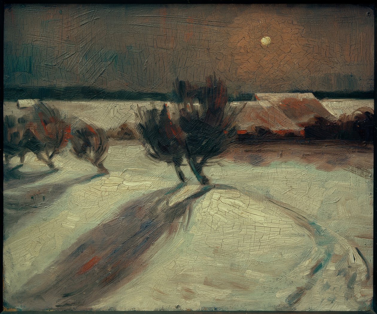 Snølandskap i måneskinn av Max Beckmann