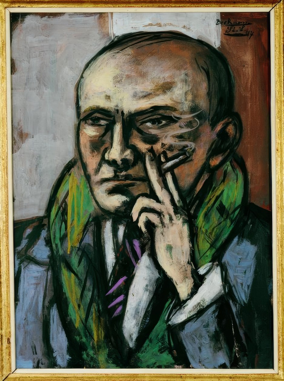 Selvportrett med en sigarett av Max Beckmann
