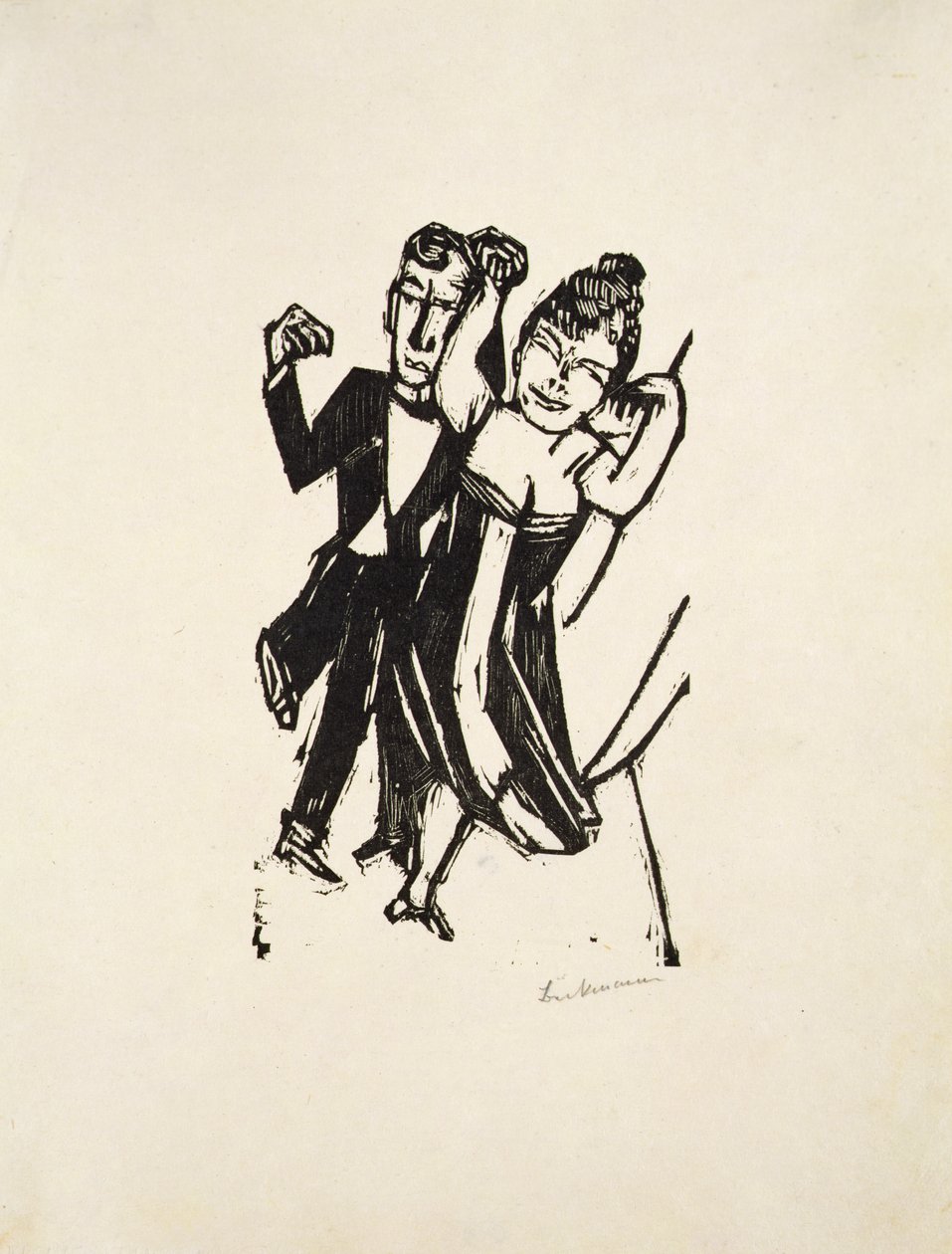 Lite dansende par (tresnitt) av Max Beckmann