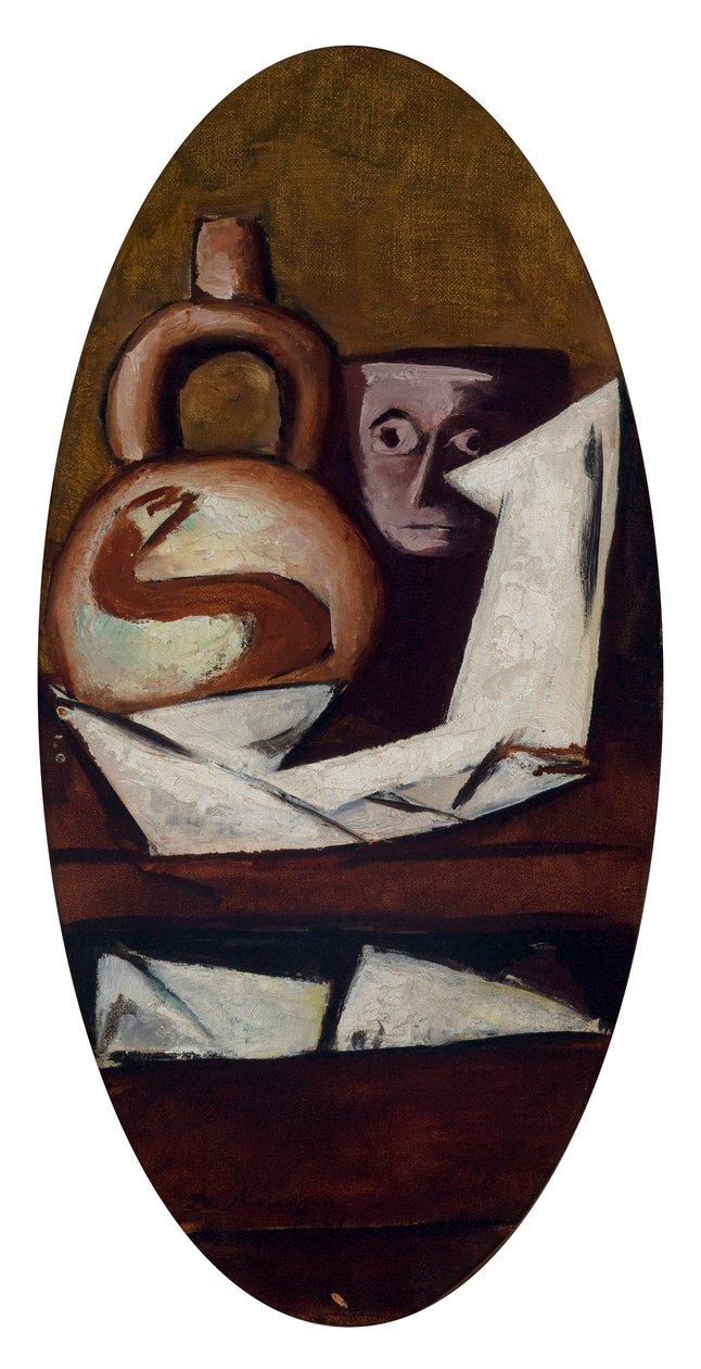 Stilleben (med meksikansk figur) av Max Beckmann