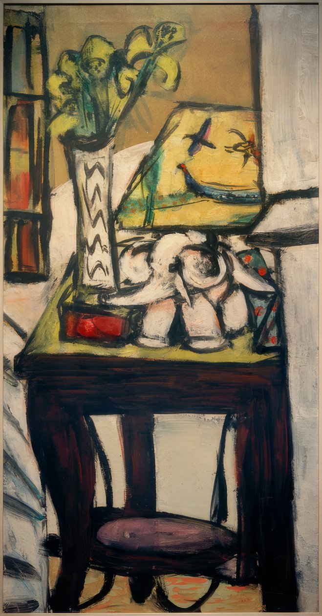 Stilleben med nattlampe av Max Beckmann