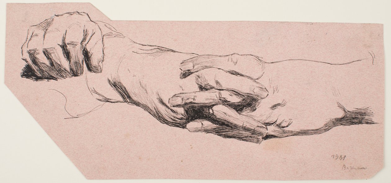 Studie av hender av Max Beckmann