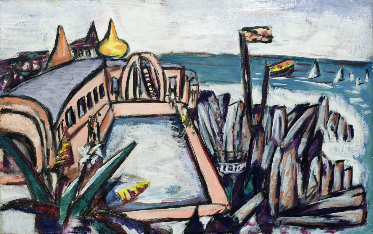 Svømmebasseng på Cap Martin av Max Beckmann