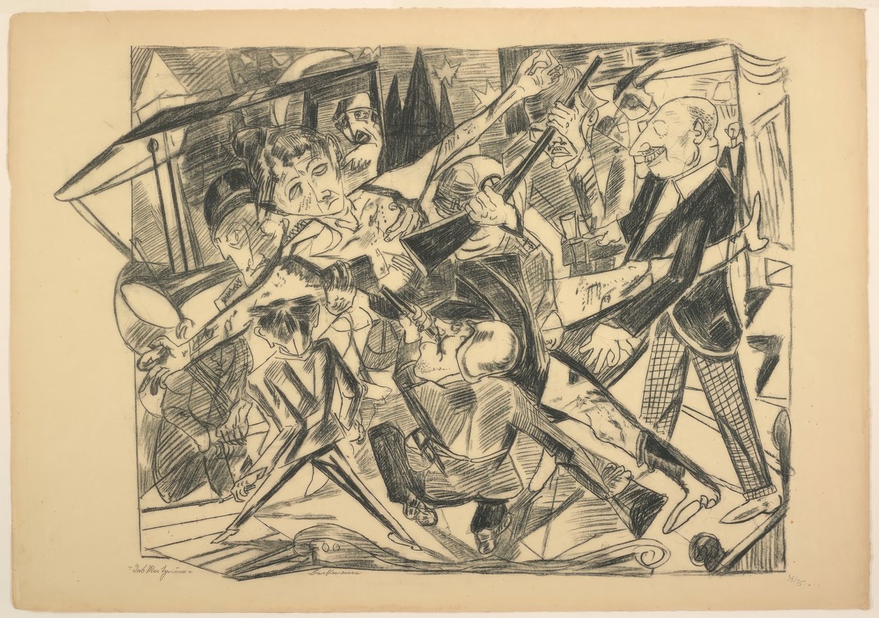 Martyrdommen, plate fire fra Die Hölle av Max Beckmann