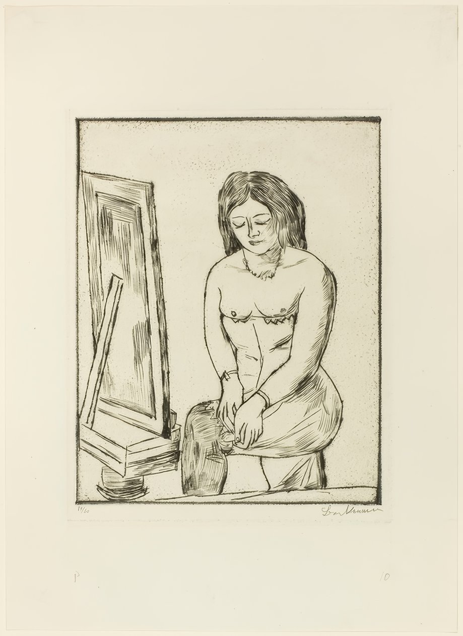 Toilette (foran speilet) av Max Beckmann