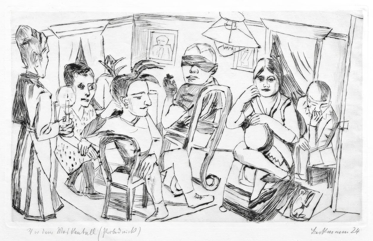 Før maskeradeballet av Max Beckmann