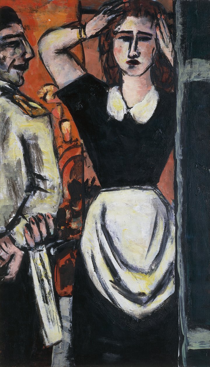 Servitør og garderobevakt av Max Beckmann