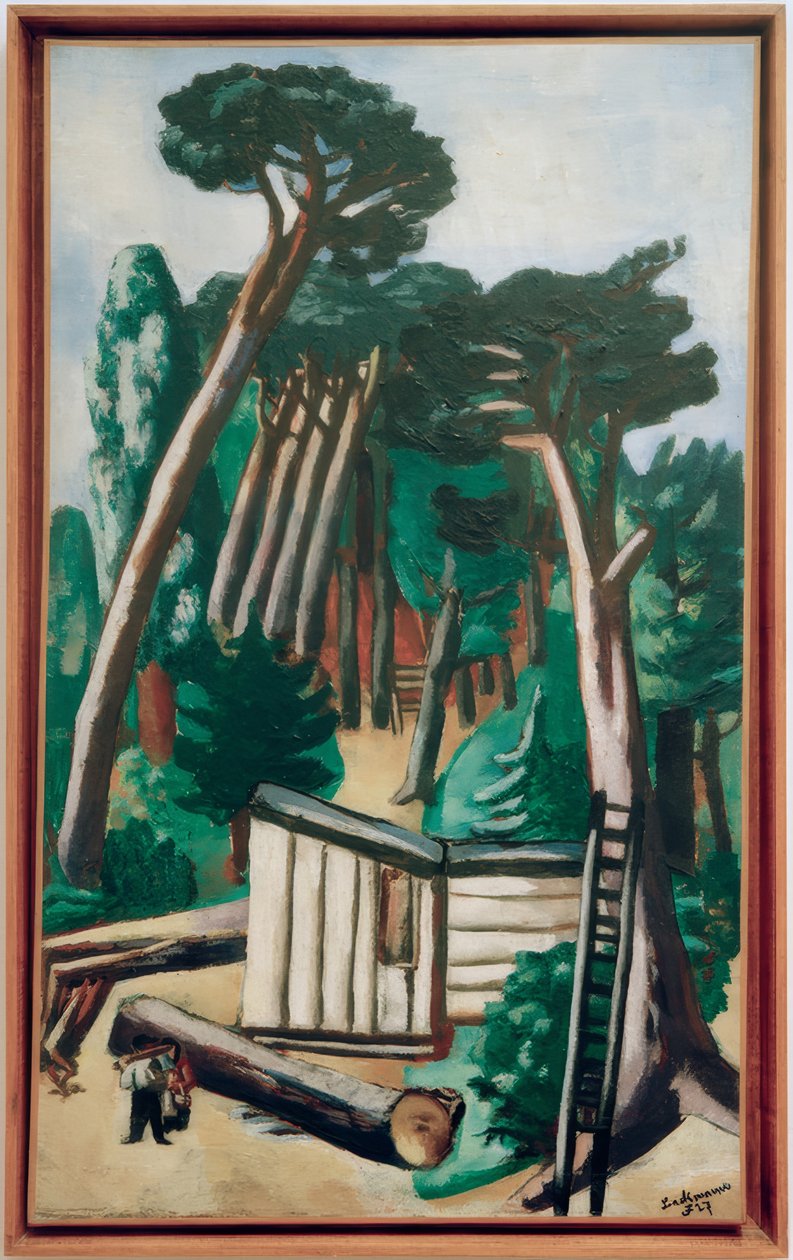 Skoglandskap med tømmerhoggere av Max Beckmann