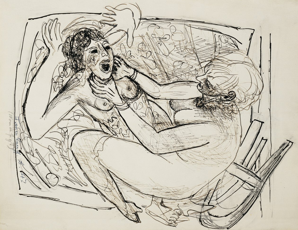 Kvinner kjemper; kvinner kjemper av Max Beckmann
