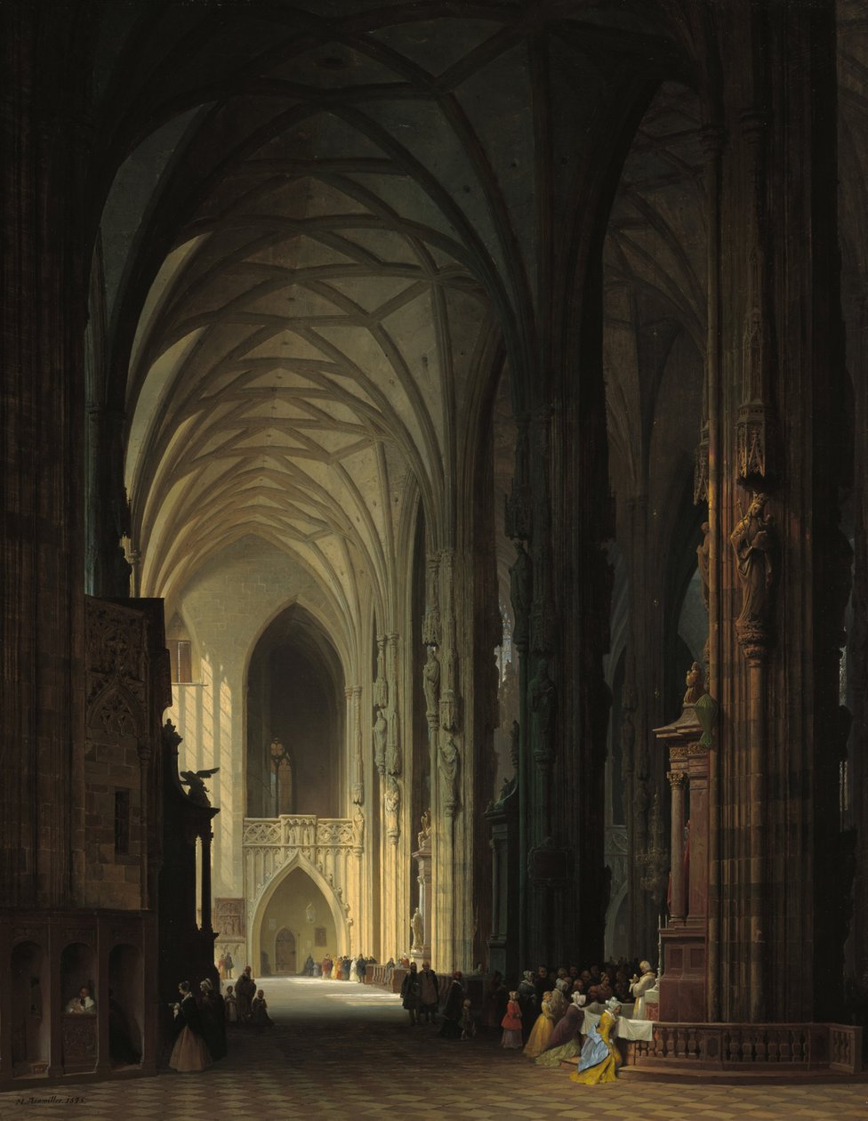 Interiøret i Stephanskirche i Wien av Max Emanuel Ainmiller