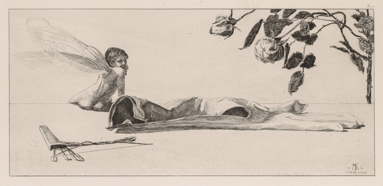 En hanske: Amor, 1880. av Max Klinger