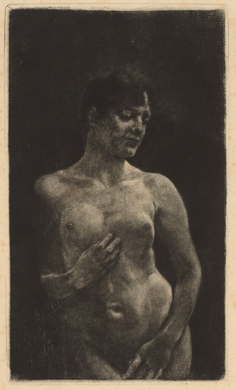En stående naken, 1891. av Max Klinger