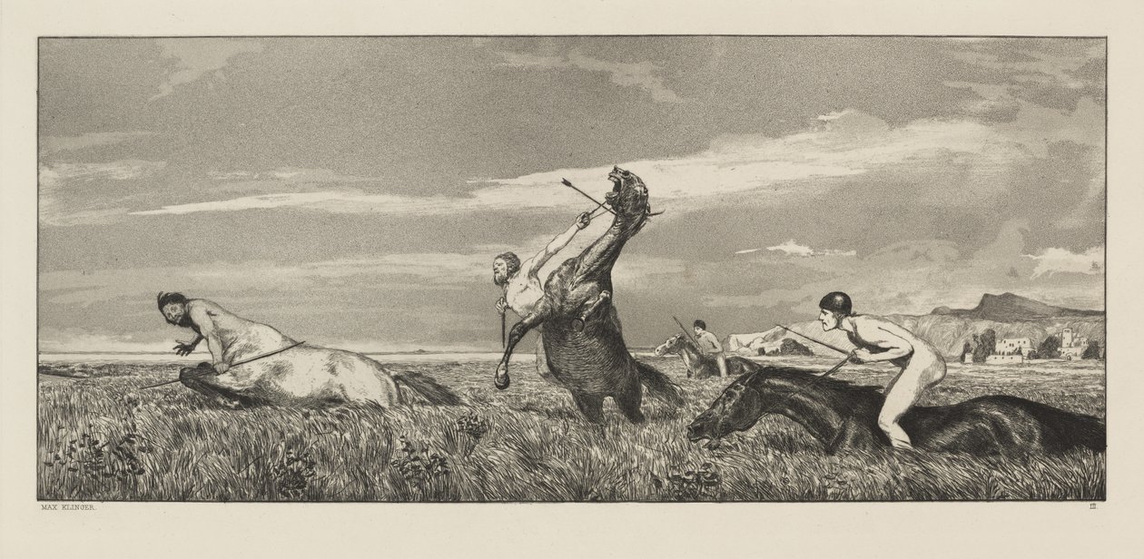 Intermezzi, Opus IV, Bl. 3: Centaur forfulgt av Max Klinger