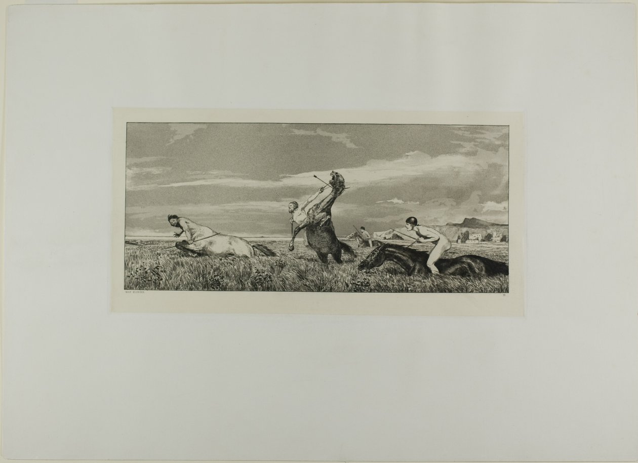 Forfulgte Centaur, plate tre fra Intermezzos av Max Klinger