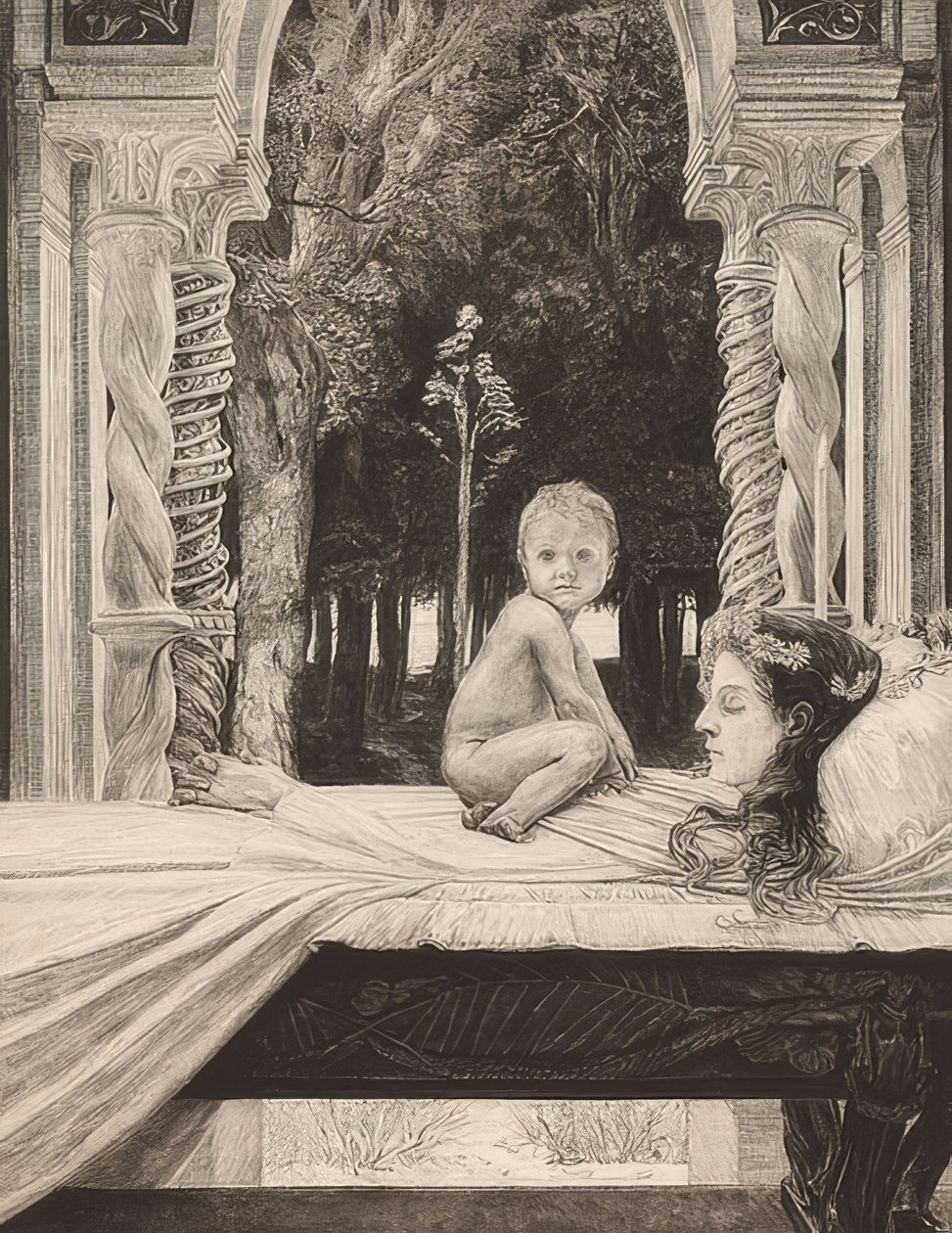 Død mor. 1889 av Max Klinger