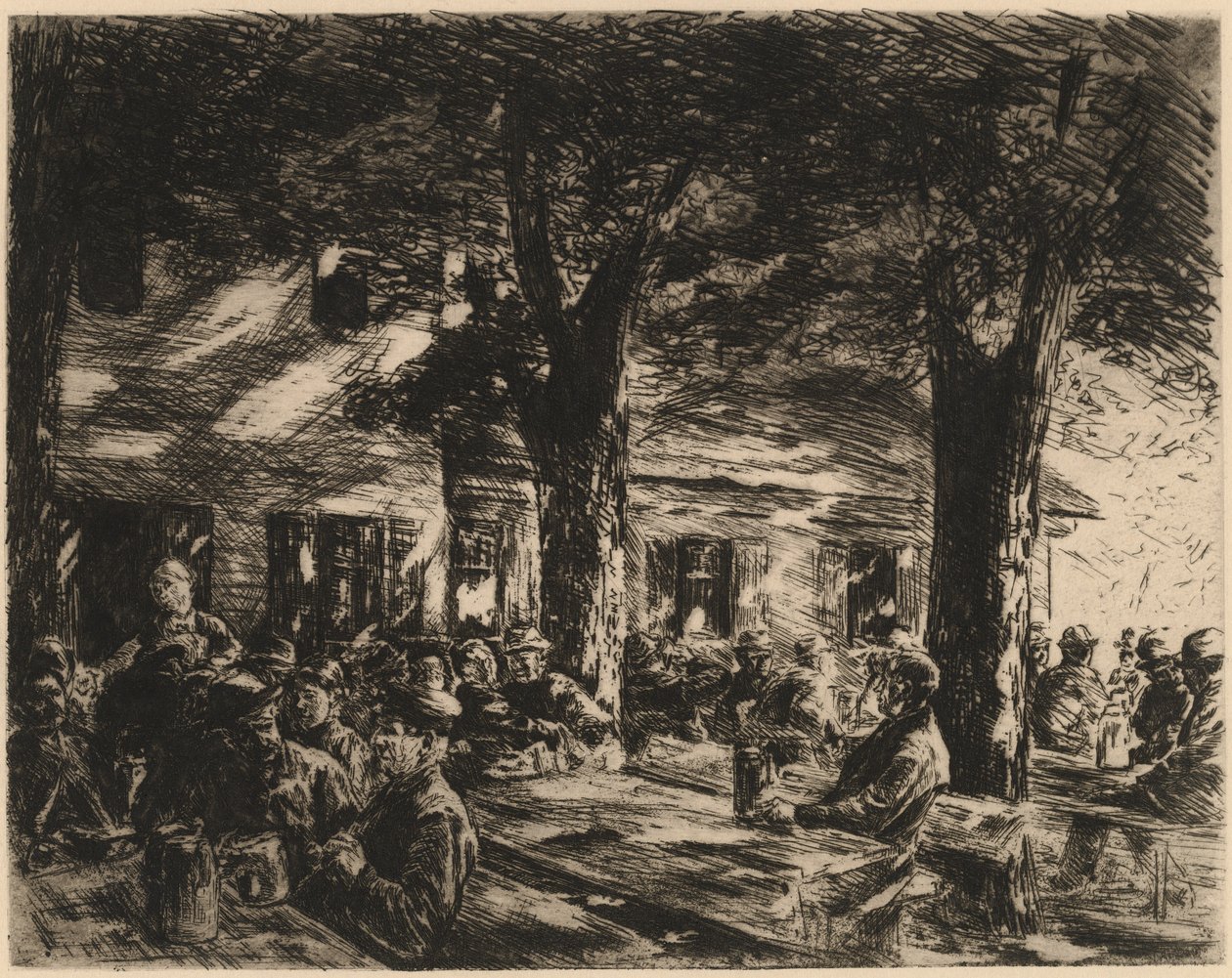 En tavernahage i Rosenheim, 1895. av Max Liebermann