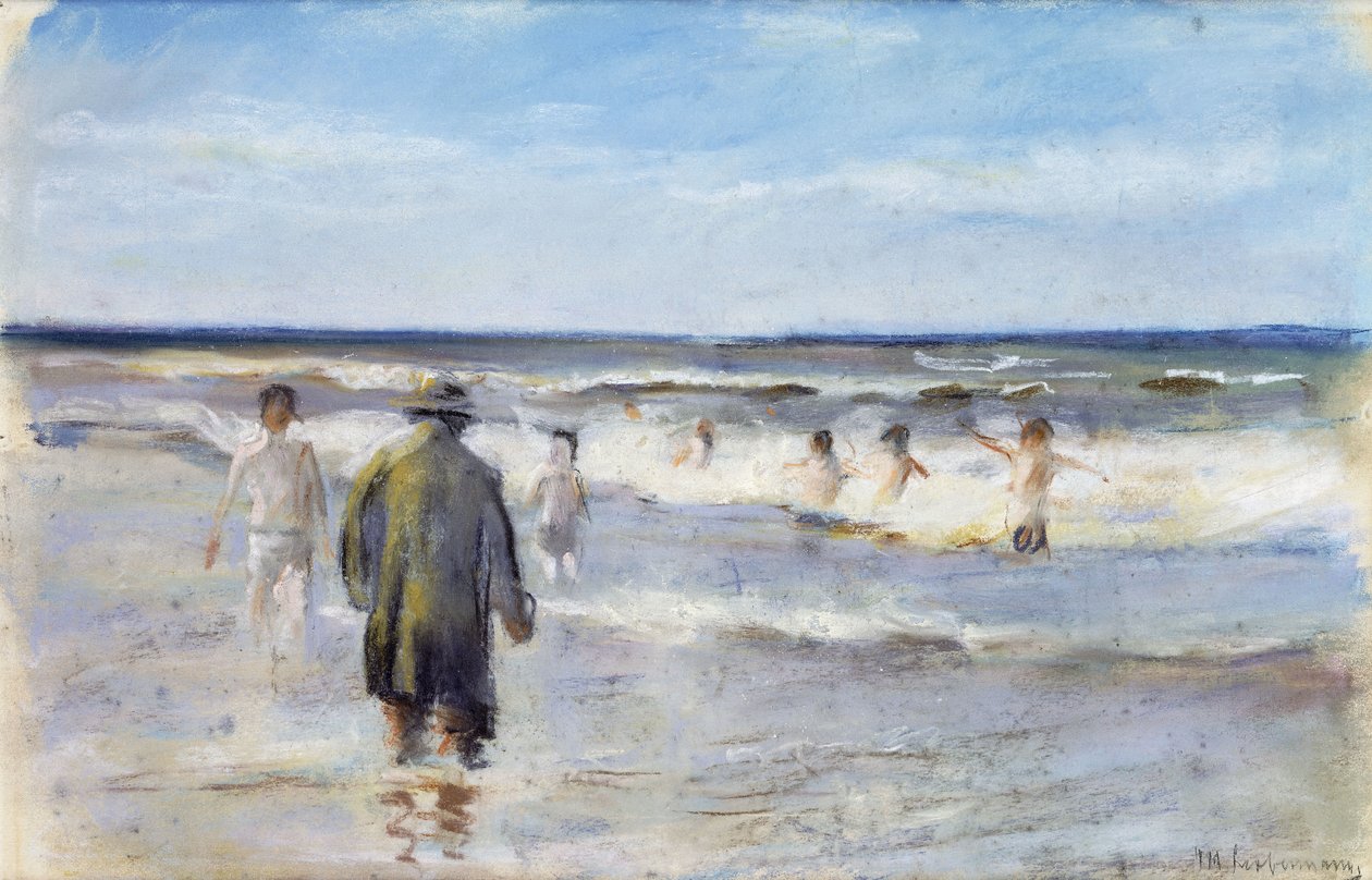 Badende ved kysten, av Max Liebermann