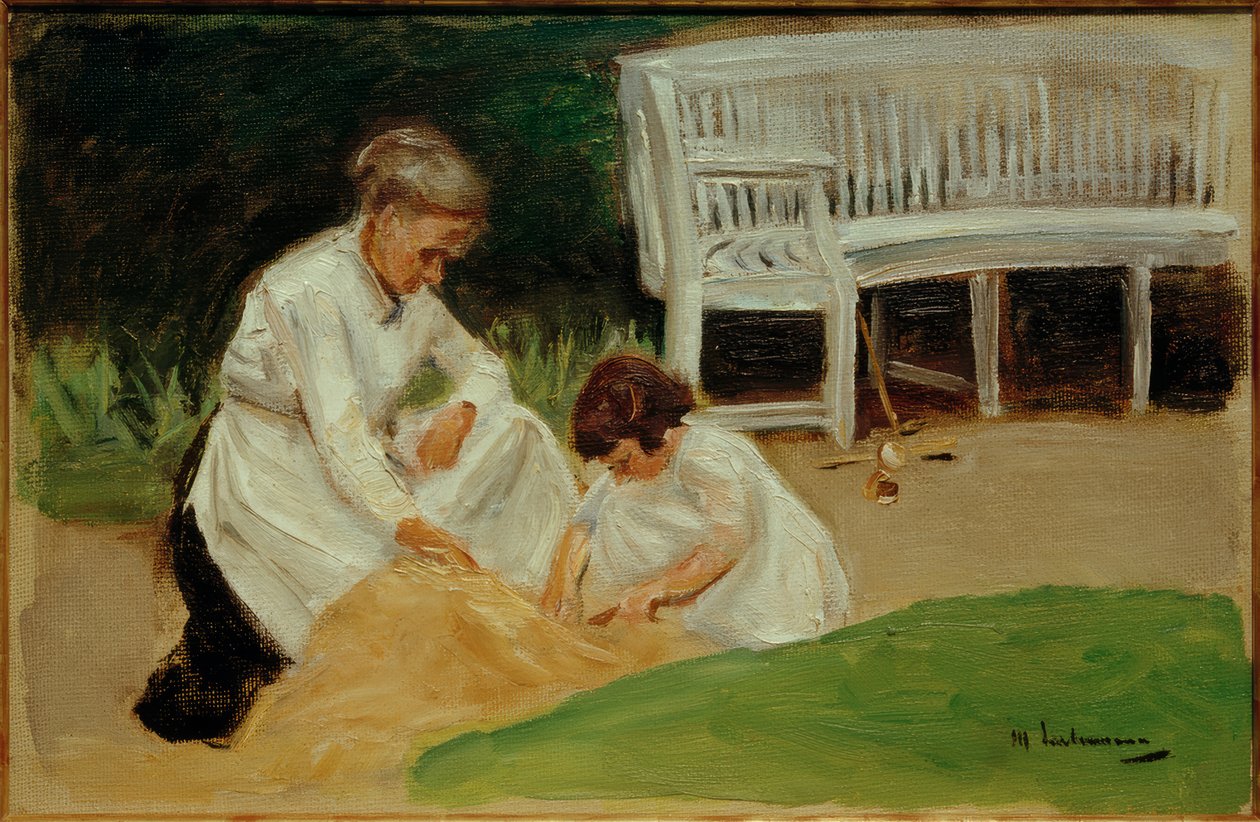 Barnebarnet med barnepiken på lek av Max Liebermann