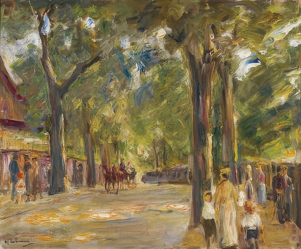 Den store Seestrasse i Wannsee med turgåere av Max Liebermann