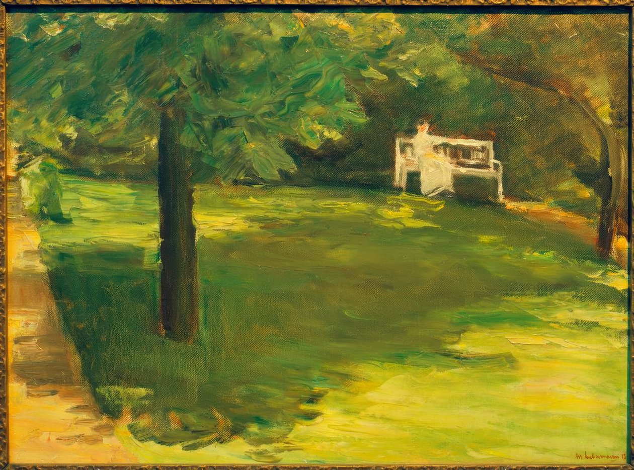 Hagebenk under kastanjetreet i Wannsee-hagen av Max Liebermann
